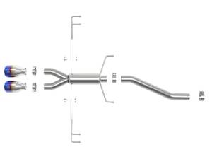 aFe - aFe Takeda 2.5in 304SS Axle-Back Exhaust System 17-19 Honda Civic Type R L4-2.0L (t) - BL Flame Tip - 49-36626-L - Image 4