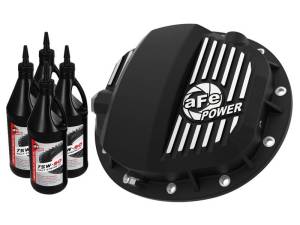 aFe Pro Series GMCH 9.5 Rear Diff Cover Black w/Mach Fins & Gear Oil 19-20 GM Silverado/Sierra 1500 - 46-71141B