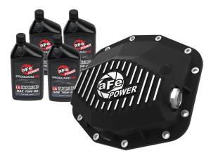 aFe POWER 21-22 Ram1500 TRX Hemi V8 6.2L PRO Series Rear Diff Cover Black w/Machined Fins & Gear Oil - 46-71281B