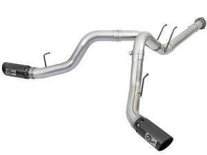 aFe ATLAS 4in DPF-Back Alum Steel Exhaust System w/Black Tip 2017 Ford Diesel Trucks V8-6.7L (td) - 49-03092-B