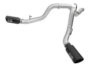 aFe Atlas Exhaust 4in Dual DPF-Back Al Steel w/ Black Tips 16-17 GM Diesel Truck V8-6.6L (td) LML - 49-04080-B