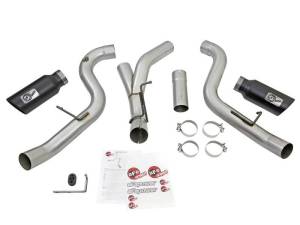 aFe - aFe Atlas Exhaust 4in Dual DPF-Back Al Steel w/ Black Tips 16-17 GM Diesel Truck V8-6.6L (td) LML - 49-04080-B - Image 6