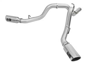 aFe Atlas Exhaust 4in Dual DPF-Back Al Steel w/ Pol Tips 16-17 GM Diesel Truck V8-6.6L (td) LML - 49-04080-P