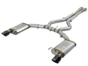 aFe MACHForce XP 3in 304 SS Cat-Back Exhausts w/ Black Tips 15-17 Ford Mustang GT V8-5.0L/V6-3.7L - 49-33072-1B