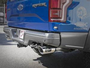 aFe - aFe MACHForce-XP 3in to 3-1/2in 304 SS Cat-Back Exhaust w/Polished Tips 17-18 Ford F-150 Raptor 3.5L - 49-33094-P - Image 2