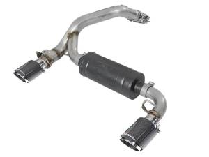 aFe Takeda 3in 304 SS Axle-Back Exhaust System w/ Carbon Fiber Tips 16-18 Ford Focus RS I4-2.3L (t) - 49-33104-C