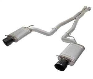 aFe Mach Force-Xp 3in CB Stainless Steel Dual Exhaust System w/ Black Tips 09-15 Cadillac CTS-V - 49-34063-B