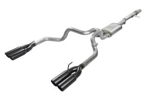 aFe Vulcan Series 4-3in 304SS Exhaust Cat-Back w/ Blk Tips 2019 GM Silverado/Sierra 1500 V8-6.2L - 49-34102-B