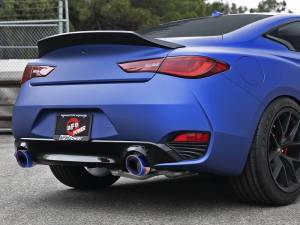 aFe - aFe POWER Takeda 2.5in 304 SS Axle-Back Exhaust w/ Blue Flame Tips 17-19 Infiniti Q60 V6-3.0L (tt) - 49-36133NM-L - Image 2