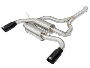 aFe MACHForce XP SS-304 Black Tip 2.5in Dia Axle Back Exhaust 12-15 BMW 335i (F30) 3.0L (t) - 49-36325-B