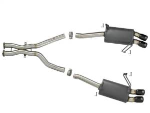 aFe - aFe MACH Force-Xp 2-1/2in 304 SS Cat-Back Exhaust w/ Black Tips 05-08 BMW Z4 M Coupe (E86) L6 3.2L - 49-36339-B - Image 6