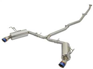 aFe POWER Takeda 16-17 Honda Civic I4-1.5L (t) 2.5-2.25in 304 SS CB Dual-Exit Exhaust Blue Tips - 49-36615-L