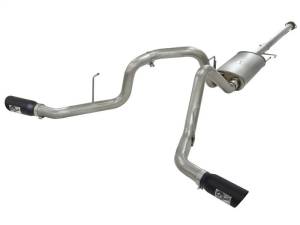 aFe MACHForce XP Exhaust 3in SS Dual Side Exit CB w/ Black Tips 11-14 Ford F150 EcoBoost V6-3.5L TT - 49-43056-B