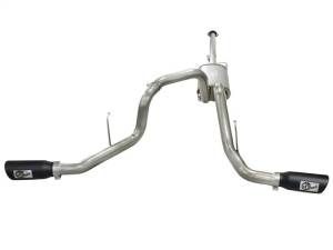 aFe - aFe MACHForce XP Exhaust 3in SS Dual Side Exit CB w/ Black Tips 11-14 Ford F150 EcoBoost V6-3.5L TT - 49-43056-B - Image 4