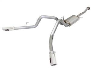 aFe MACHForce XP Exhaust 3in SS Dual Side Ext CB w/ Polished Tips 2015 Ford F150 5.0L V8 CC/SB EC/LB - 49-43074-P