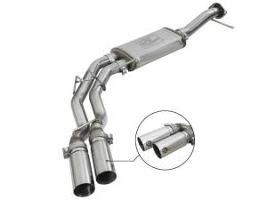 aFe Rebel Series 3in. to 2.5in. 409 SS C/B Exhaust 11-14 Ford F-150 V6-3.5L (tt) - Polished Tip - 49-43078-P