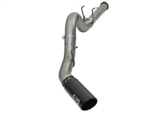 aFe Large Bore-HD 5in DPF Back 409 SS Exhaust System w/Black Tip 2017 Ford Diesel Trucks V8 6.7L(td) - 49-43090-B