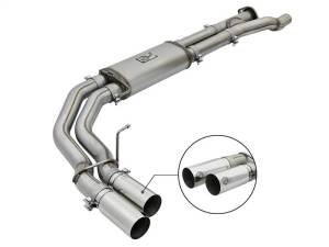 aFe POWER Rebel Series 3in 409 SS Cat Back Exhaust w/ Polished Tips 17 Ford F-150 Raptor V6-3.5L - 49-43091-P