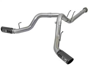 aFe Large Bore-HD 4in 409 Stainless Steel DPF-Back Exhaust w/Black Tip 2017 Ford Diesel V8 6.7L (td) - 49-43092-B