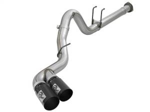 aFe Rebel XD 4in SS DPF-Back Exhaust 17-18 FOrd Diesel Trucks V8-6.7L (td) w/ Dual Black Tips - 49-43102-B