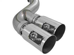 aFe - aFe Rebel XD 4in SS Down-Pipe Back Exhaust w/Dual Polished Tips 17-18 Ford Diesel Trucks V8-6.7L(td) - 49-43102-P - Image 2