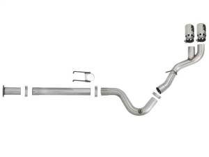 aFe - aFe Rebel XD 4in SS Down-Pipe Back Exhaust w/Dual Polished Tips 17-18 Ford Diesel Trucks V8-6.7L(td) - 49-43102-P - Image 3