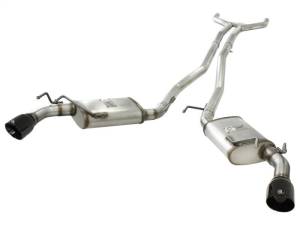 aFe MACHForce XP Exhaust 2.5in Stainless Steel CB/10-13 Chevy Camaro V6-3.6L (td) (gloss blk tip) - 49-44042-B