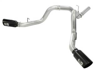 aFe - aFe MachForce XP Exhaust 4inch DP-Back All SS 2011-14 GM Diesel Trucks V8-6.6L LML Black Tips - 49-44043-B - Image 1