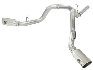 aFe MachForce XP Exhaust 4inch DP-Back All SS 2011-14 GM Diesel Trucks V8-6.6L LML Polished - 49-44043-P