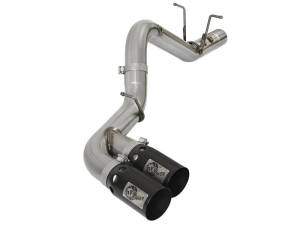 aFe Victory Series 4in 409-SS DPF-Back Exhaust w/ Dual Black Tips 2017 GM Duramax V8-6.6L(td) L5P - 49-44089-B