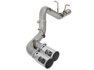 aFe Victory Series 4in 409-SS DPF-Back Exhaust w/ Dual Polished Tips 2017 GM Duramax V8-6.6L(td) L5P - 49-44089-P