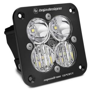 Baja Designs Squadron Sport Driving/Combo Pattern Flush Mount Black LED Light Pod - Clear - 551003