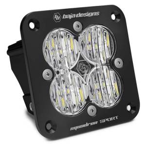 Baja Designs Squadron Sport Black Wide Cornering Pattern Flush Mount LED Light Pod - Clear - 551005