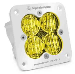 Baja Designs Squadron Sport White Wide Cornering Pattern Flush Mount LED Light Pod - Amber - 551015WT