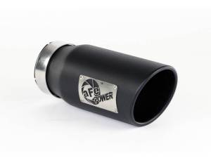 aFe - aFe Power Diesel Exhaust Tip Black- 4 in In x 5 out X 12 in Long Bolt On (Right) - 49T40501-B12 - Image 1