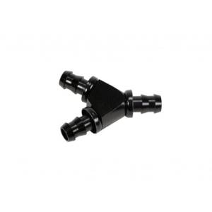 Fleece Performance 1/2in Black Anodized Aluminum Y Barbed Fitting (For -8 Pushlock Hose) - FPE-FIT-Y08-BLK