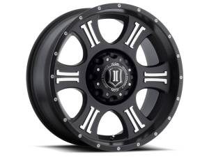 ICON Shield 20x9 5x150 16mm Offset 5.625in BS 110.1mm Bore Satin Black/Machined Wheel - 1020905556MB