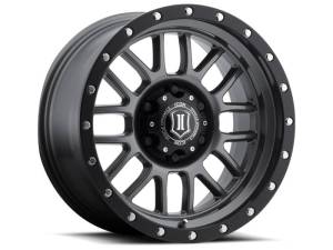 ICON Alpha 17x8.5 6x135 6mm Offset 5in BS 87.1mm Bore Gun Metal Wheel - 1217856350GM