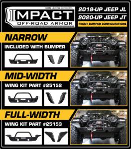 ICON - ICON 2018+ Jeep Wrangler JL / 2020+ JT Front Impact Bumper Mid Width Wings - 25152 - Image 3