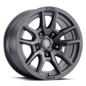 ICON Vector 5 17x8.5 5x5 -6mm Offset 4.5in BS 71.5mm Bore Satin Black Wheel - 2617857345SB