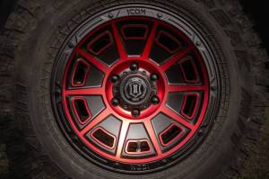 ICON - ICON Victory 17x8.5 6x135 6mm Offset 5in BS Satin Black w/Red Tint Wheel - 3017856350SBRT - Image 4