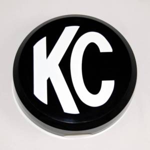 KC HiLiTES 6in. Round Hard Cover for Daylighter/SlimLite/Pro-Sport (Single) - Black w/White KC Logo - 5105