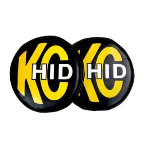 KC HiLites - KC HiLiTES 8in. Round Soft Cover HID (Pair) - Black w/Yellow Brushed KC Logo - 5818 - Image 2