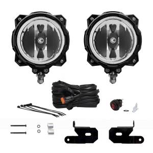 KC HiLites - KC HiLiTES 18-23 Jeep JL/JT/4xe 6in Pro6 Gravity LED Pillar Mount 2-Light Sys (20W Spot Beam) - 97111 - Image 2