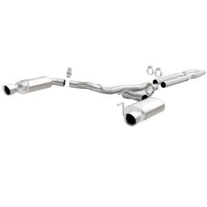 MagnaFlow Cat Back, SS, 3in, Street, Dual Split Polished 4.5in Tips 2015 Ford Mustang GT V8 5.0L - 19100