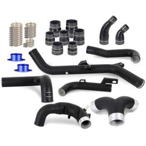 Mishimoto 2021+ Ford Bronco 2.7L High-Mount Intercooler Pipe Upgrade Kit - Wrinkle Black - MMICP-BR27-21USBK