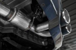 MBRP - MBRP 2009-2023 Nissan GTR 3.8L Stainless Steel 3.5in Cat-Back, Dual Split Rear Quad Carbon Tips - S44073CF - Image 4