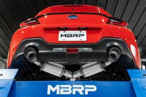 MBRP - MBRP 13-16 Subaru BRZ 2.0L/ 2.4L 3in Dual Split Rear Cat Back w/Burnt End Tips- T304 - S48043BE - Image 4