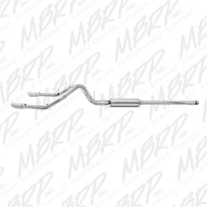 MBRP - MBRP 14 Chevy/GMC 1500 Silverado/Sierra 4.3L V6/5.3L V8 Dual Split Rear T409 3in Cat Back Exhaust - S5084409 - Image 4