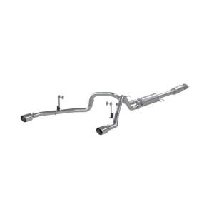 MBRP 2021+ F-150 2.7L/ 3.5L Ecoboost, 5.0L 3in Cat Back 2.5in Dual Split Rear - Aluminized Steel - S5215AL